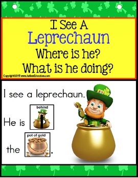 Preview of LEPRECHAUN Adapted Book Build a Sentence with Pictures for Autism