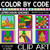 LEPRECHAUN GNOMES Color by Number or Code Clip Art St. Pat