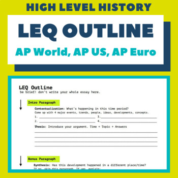 Preview of LEQ Outline (AP World, AP US, AP European)