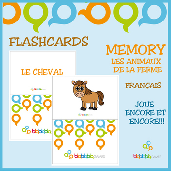 Preview of LES ANIMAUX DE LA FERME / FARM ANIMALS FLASHCARDS - FRENCH