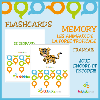 Preview of LES ANIMAUX DE LA FORÊT TROPICALE / FOREST ANIMALS Flashcards - FRENCH