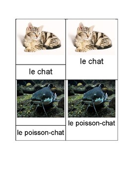 Preview of LES ANIMAUX animals Montessori cards in French