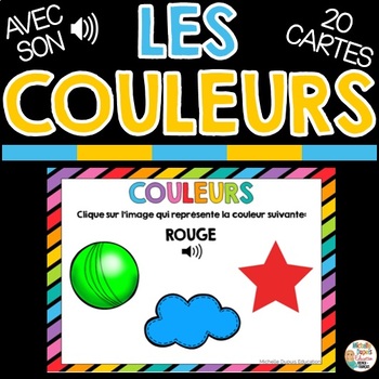 Preview of LES COULEURS - FRENCH BOOM CARDS™️  French Distance Learning