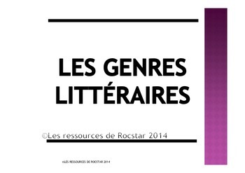 Preview of LES GENRES LITTÉRAIRES