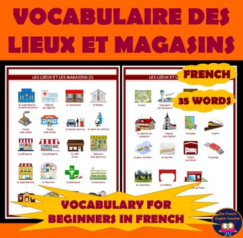 LES LIEUX ET LES MAGASINS - vocabulary lesson on places and shops in French