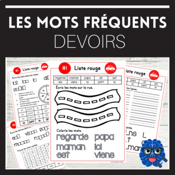 Preview of LES MOTS FRÉQUENTS/ Mots usuels - DEVOIRS - Homework- Sight words (French)