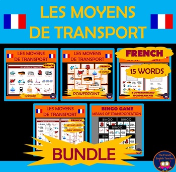 Preview of LES MOYENS DE TRANSPORT - BUNDLE on means of transportation vocabulary in French