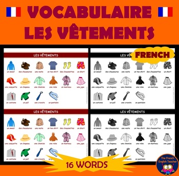 Vocabulaire- les vêtements  French language lessons, French outfit, Learn  french