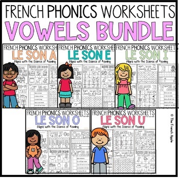 Preview of LES VOYELLES| French Phonics Worksheets | Vowels BUNDLE | SOR