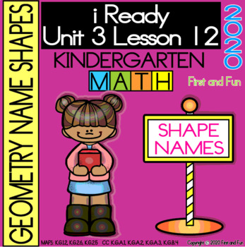 Preview of NAME SHAPE IREADY MATH UNIT 3 LESSON 12 WORKSHEETS EXIT TICKETS POSTERS