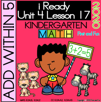 Preview of ADD WITHIN 5 iREADY KINDERGARTEN MATH UNIT 4 LESSON 17 WORKSHEET POSTE