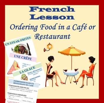 Preview of French Ordering Foods in a Café LESSON/Power Point of Notes
