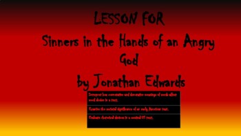 Preview of LESSON ON SINNERS IN THE HANDS OF AN ANGRY GOD