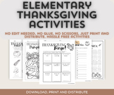 LESSON: Thanksgiving Activities (Elementary) - 10 Pages of