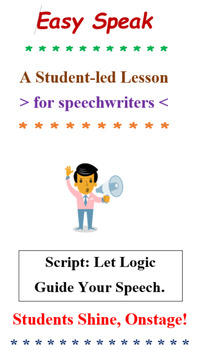 Preview of SPEECH WRITING, LET LOGIC GUIDE YOUR PEN, a student-led lesson, public speaking