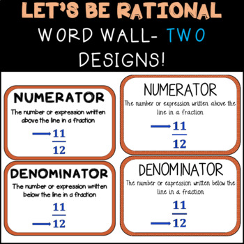 Preview of LET'S BE RATIONAL 6th Grade CMP3 Word Wall