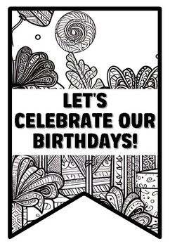 LET'S CELEBRATE OUR BIRTHDAYS! Birthday Zentangle Coloring Pages