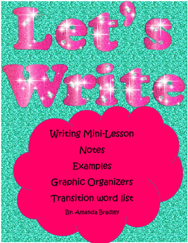 Preview of LET'S WRITE!!!! Mini-lesson, practice, & GREAT for a writing center!!!