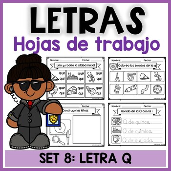 Preview of LETRA y dígrafo Qu | Hojas de trabajo abecedario | Spanish Alphabet Activities