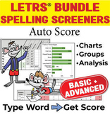LETRS BUNDLE Spelling Screener Auto Score & Analyze. Visua