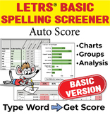 LETRS Basic Spelling Screener Auto Score & Analyze. Visual