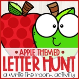 Letter Hunt ● Write the Room Alphabet Activity A-Z ● Apple Theme