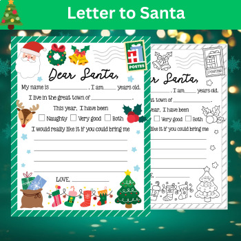 Preview of LETTER TO SANTA CLAUS PRINTABLE: CAPTURE THE MAGIC OF CHRISTMAS WISHES
