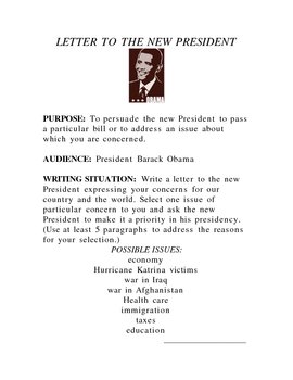 Preview of LETTER TO THE NEW PRESIDENT