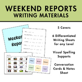 Weekend Report Writing Journals with Visual Supports - Dif