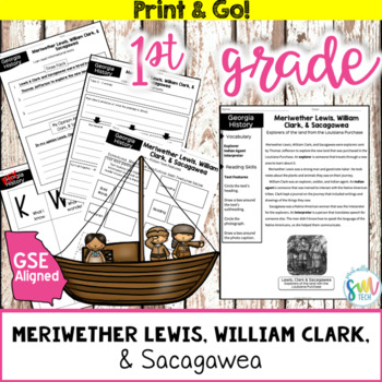 Preview of LEWIS AND CLARK WITH SACAGAWEA Nonfiction Reading Packet *1st GRADE* (SS1H1a)