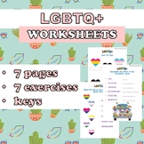 LGBT PRIDE GAY worksheets puzzles activities | no prep printables