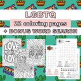 LGBT PRIDE MONTH COLORING PAGES word search BUNDLE for tee