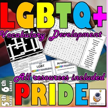 Preview of LGBT+ Pride Language development and vocabulary definitions, activities and game