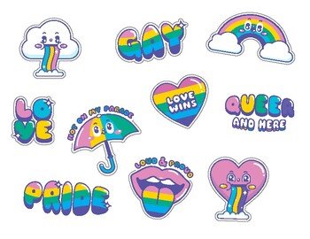 Preview of LGBT+ Pride Posters-LGBT stickers-  sweet stickers -Ready to print