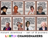 LGBTQ+ Changemakers Posters, LGBT Pride Month Decor, Inclu