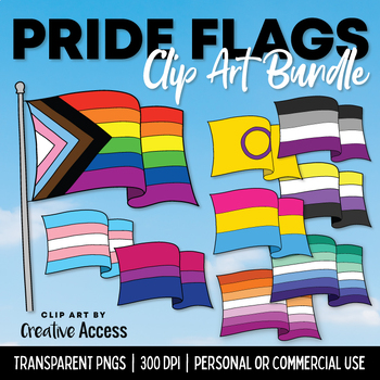 Preview of LGBTQ Flags Clip Art | Pride, Bi, Trans, Pansexual, Nonbinary, Intersex, Asexual