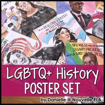 Preview of LGBTQ+ History Poster Set - Pride Month Classroom Decor - LGBT