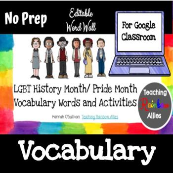 Preview of LGBTQ History Word Wall and Vocabulary Activities - Google Classroom 