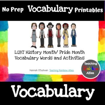 Preview of LGBTQ History and Pride Month Vocabulary Word Wall Activities