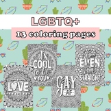 LGBTQ PRIDE GAY MONTH JUNE COLORING PAGES for adults and teens