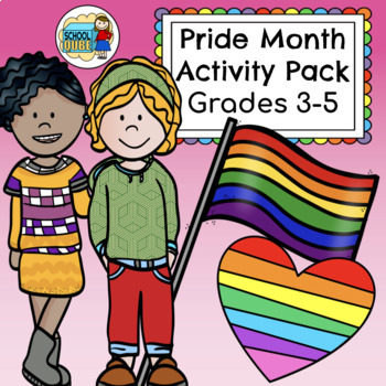 Preview of LGBTQ+ Pride Month Activity Pack Grades 3-5