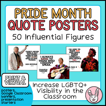 Preview of LGBTQ+ Quote Posters - 50 Figures | Pride Month (Jun) | LGBT History Month (Oct)