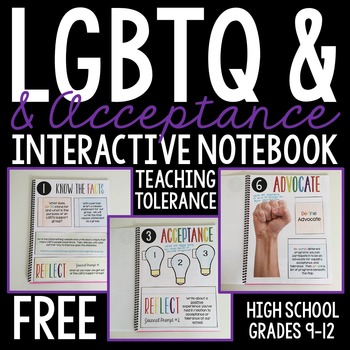 Preview of LGBTQ Support Group Interactive Journal FREEBIE: Grades 7-12 #kindnessnation