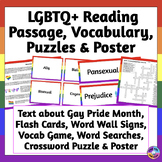 Gay Pride Month Reading Passage with LGBTQ+ Vocabulary Act