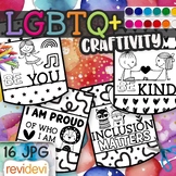 LGBTQ posters. Pride Month Coloring Banners. Activity for 