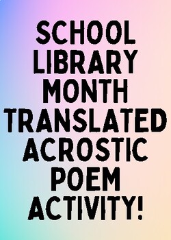 Preview of LIBRARY Acrostic Poem Activity (Spanish & English)
