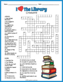 (4th, 5th, 6th, 7th Grade) LIBRARY Crossword Puzzle Worksh