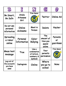 Emotie toonhoogte Goneryl LIBRARY MEDIA CENTER - Internet Safety Bingo by Good Times and Good Books