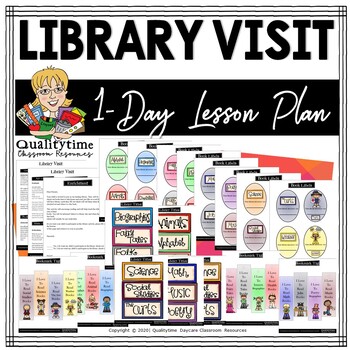 Preview of LIBRARY VISIT - PRE-K KINDERGARTEN 1-DAY LESSON Preschool Pre-K Kindergarten Cur