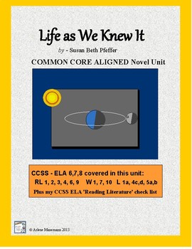 Preview of LIFE AS WE KNEW IT Common Core Aligned Novel Study